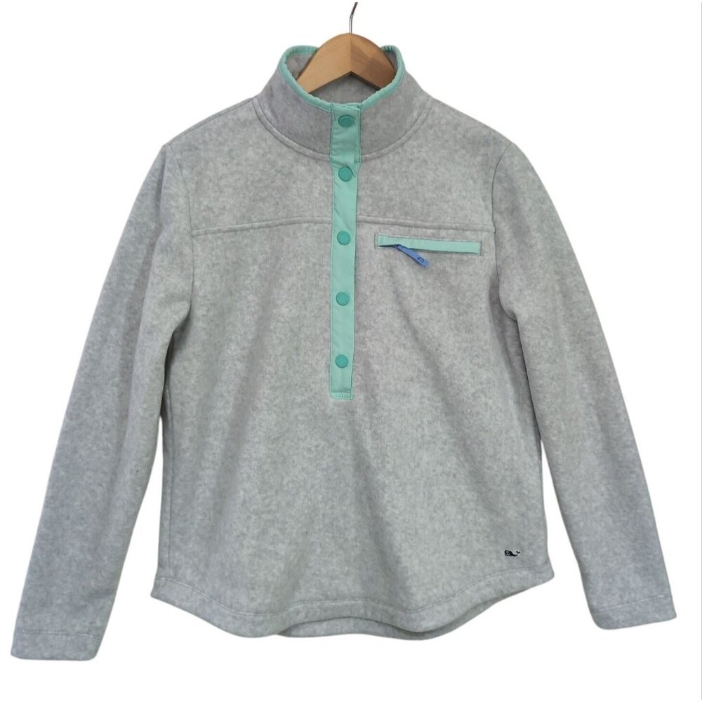 Vineyard Vines Sweatshirt‎ Womens S Gray Harbor Fleece Pullover Coastal Preppy